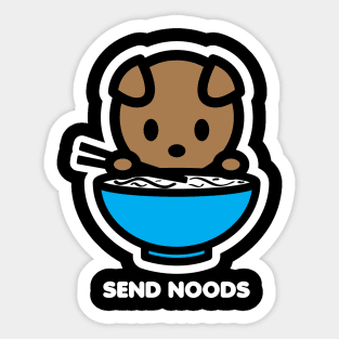 Dog Puppy Send Noods Food Noodles Pho Ramen Funny Animal Sticker